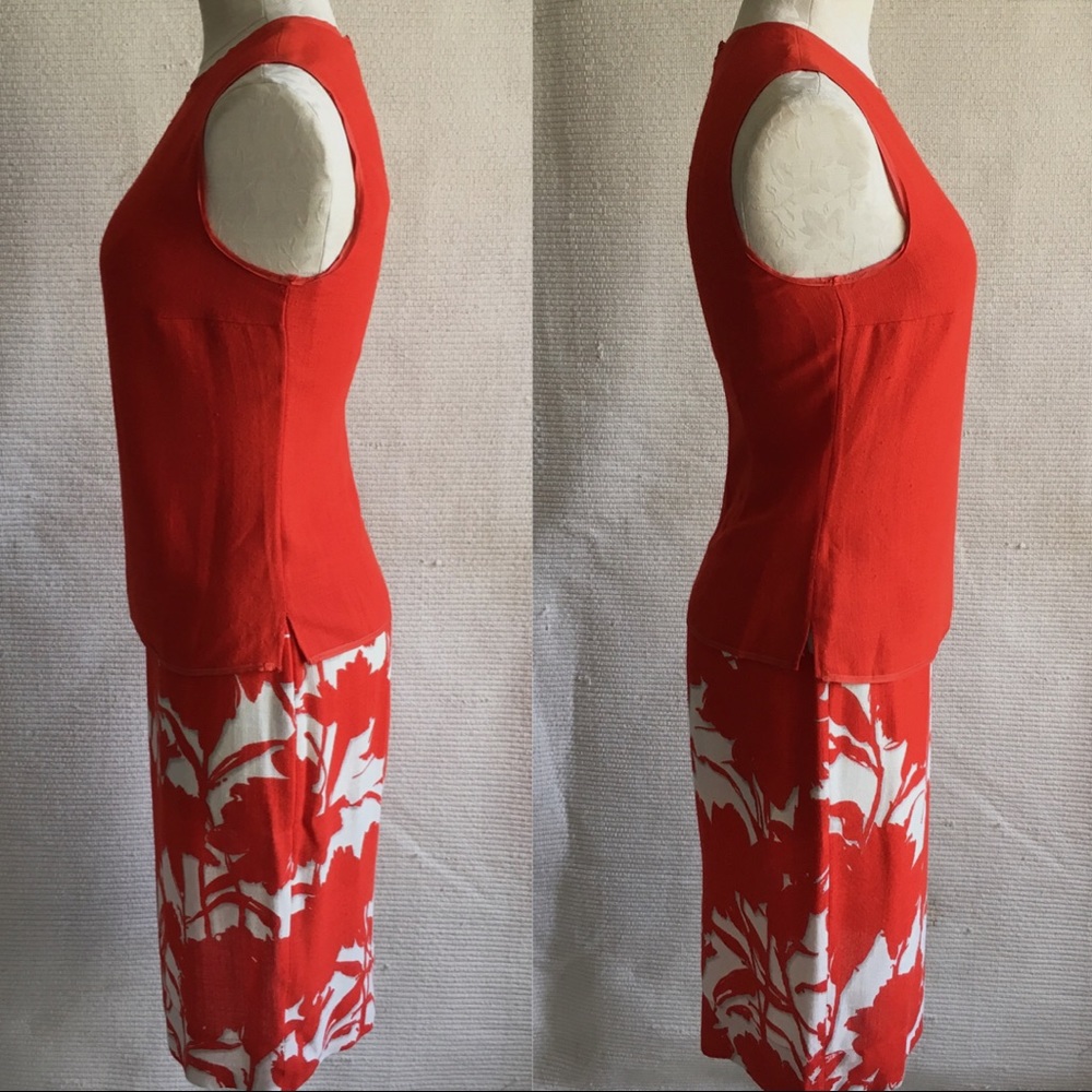 Prada S Vintage 2 Piece Set Red Top Skirt Dress - Picture 4 of 8